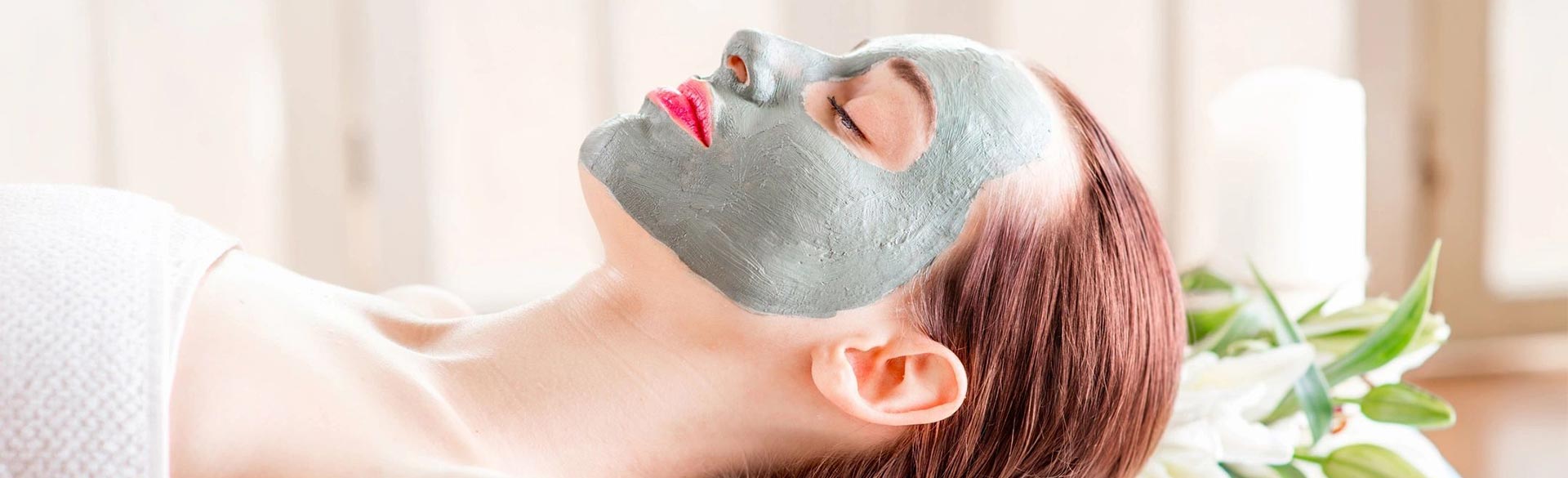 Woman with spa mask