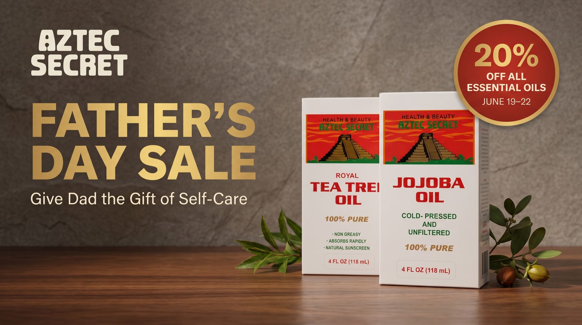Fathers Day Promotion Desktop Banner for Essential Oils